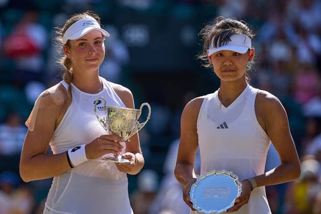 July 11, 2026, London, London, Great Britain: Anna Pushkareva reacts on court after the match point during The Championships Wimbledon , 11.7.2026 in London (All England Lawn Tennis and Croquet Club), Great Britain Tennis 2026: Grand Slam: The Championships Wimbledon: 13th Day: Girls Singles Final: PUSHKAREVA 5:7 6:3 6:4 SUN  - ZUMAs343 20260711_zsp_s343_067 Copyright: xMathiasxSchulzx