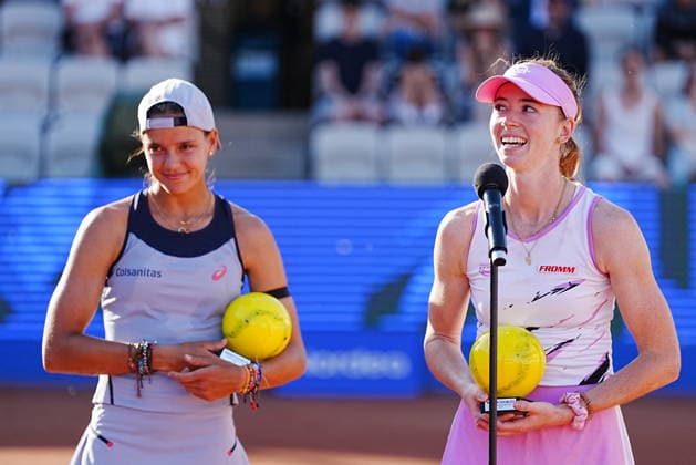 Emiliana Arango (Colombia) and Simona Waltert (Switzerland) during the women s doubles final against Elixane Lechemia (France) och Alicia Barnett (Great Britain) during the Nordea Open tennis tournament in Bastad, Sweden July 11, 2026. BASTAD SWEDEN x9200x *** Emiliana Arango of Colombia and Simona Waltert of Switzerland during the women’s doubles final against Elixane Lechemia of France and Alicia Barnett of Great Britain at the Nordea Open tennis tournament in Bastad, Sweden, on July 11, 2026. BASTAD, SWEDEN x9200x  Copyright: xBjörnxLarssonxRosvall TT TTx NORDEA OPEN TENNIS TOURNAMENT 2026