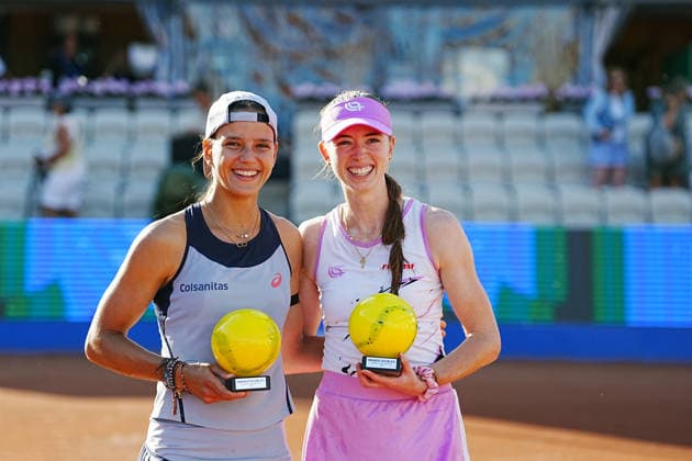 Emiliana Arango (Colombia) and Simona Waltert (Switzerland) during the women s doubles final against Elixane Lechemia (France) och Alicia Barnett (Great Britain) during the Nordea Open tennis tournament in Bastad, Sweden July 11, 2026. BASTAD SWEDEN x9200x *** Emiliana Arango of Colombia and Simona Waltert of Switzerland during the women’s doubles final against Elixane Lechemia of France and Alicia Barnett of Great Britain at the Nordea Open tennis tournament in Bastad, Sweden, on July 11, 2026. BASTAD, SWEDEN x9200x  Copyright: xBjörnxLarssonxRosvall TT TTx NORDEA OPEN TENNIS TOURNAMENT 2026