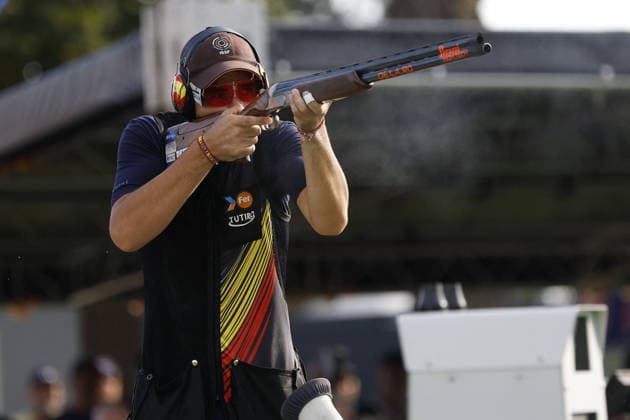 OTHER - Shooting - ISSF World Cup Shotgun Photo by IPA ABACAPRESS.COM86603991 - Andres Garcia of Spain shoots during the fifth day of the ISSF World Cup Shotgun competition at the Concaverde Shooting Range on July 11, 2026, in Lonato del Garda, Italy. Lonato del Garda Italy  Copyright: xIPAxSport ABACAx