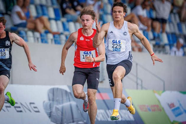 85. Deutsche Meisterschaften U20; Bochum, 11.07.2026 Leon Böddicker (LG Olympia Dortmund) und Lennox Schmidt (SCC Berlin); 85. Deutsche Meisterschaften U20 am 11.07.2026 im Lohrheidestadion, Bochum (Nordrhein-Westfalen) *** 85th German U20 Championships, Bochum, July 11, 2026: Leon Böddicker (LG Olympia Dortmund) and Lennox Schmidt (SCC Berlin) at the 85th German U20 Championships on July 11, 2026, at Lohrheidestadion in Bochum, North Rhine-Westphalia Copyright: xBEAUTIFULxSPORTS B.Hoffmannx