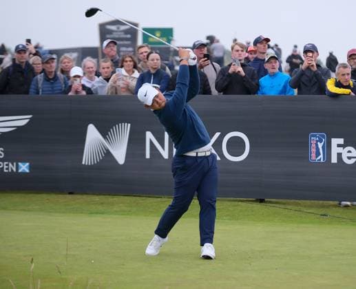 UK: The Genesis Scottish Open at The Renaissance Club, North Berwick, Scotland on 11 July 2026: Pictured: Tom Kim (South Korea) on the 2nd tee during the third round of the Genesis Scottish Open Championship 2026 North Berwick The Renaissance Club Scotland Scotland Copyright: xAlexxToddx