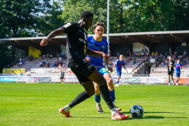 Deutschland: Fussball Regionalliga, 3. Liga, Saison 2026 27, Testspiel, SV Atlas Delmenhorst vs TSV Havelse, 11.07.2026, Städtisches Stadion an der Düsternortstraße (Delmenhorst, Niedersachsen) Lucas Bauer (SV Atlas Delmenhorst, 20) *** German Regional League (3rd Division), 2026–27 Season, Friendly Match, SV Atlas Delmenhorst vs. TSV Havelse, July 11, 2026, Municipal Stadium on Düsternortstraße, Delmenhorst, Lower Saxony; Lucas Bauer, SV Atlas Delmenhorst, 20 Copyright: xLeonxFrickx