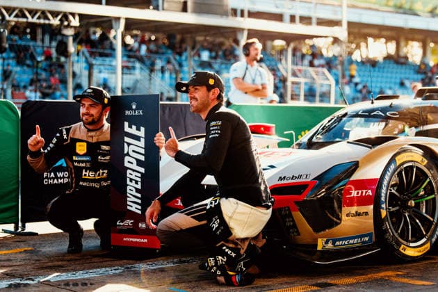 FIA WEC - 6 HOURS OF SAO PAULO 2026 12 NATO Norman (fra), STEVENS Will (gbr), Cadillac Hertz Team Jota, Cadillac V-Series.R 12, Hypercar, Celebration, pole position, during the 6 Hours of Sao Paulo 2026, 4th round of the 2026 FIA World Endurance Championship, from July 10 to 12, 2026 on the Interlagos Circuit in Sao Paulo, Brazil -  Copyright: xAndreaxLorenzinax