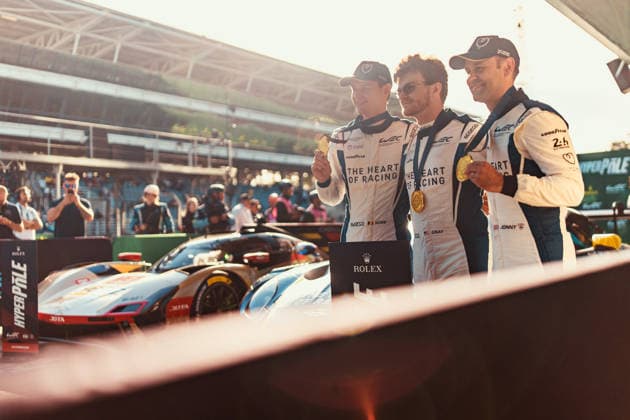 FIA WEC - 6 HOURS OF SAO PAULO 2026 23 ADAM Jonny (gbr), PAUWELLS Kobe (bel), NEWELL Gray (usa), Heart of Racing Team, Aston Martin Vantage AMR GT3 Evo 23, LM GT3, Celebration, pole position, during the 6 Hours of Sao Paulo 2026, 4th round of the 2026 FIA World Endurance Championship, from July 10 to 12, 2026 on the Interlagos Circuit in Sao Paulo, Brazil -  Copyright: xAndreaxLorenzinax