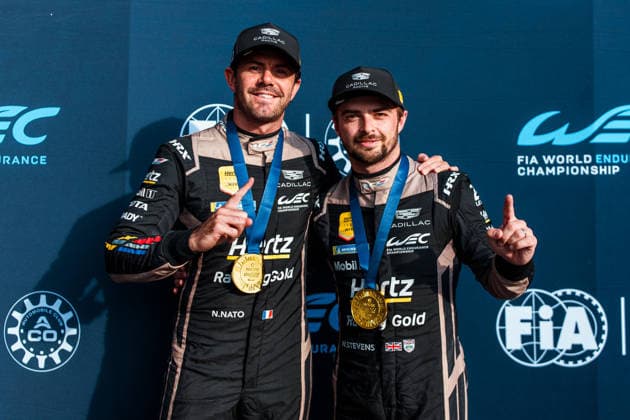 FIA WEC - 6 HOURS OF SAO PAULO 2026 12 NATO Norman (fra), STEVENS Will (gbr), Cadillac Hertz Team Jota, Cadillac V-Series.R 12, Hypercar, Celebration, pole position, during the 6 Hours of Sao Paulo 2026, 4th round of the 2026 FIA World Endurance Championship, from July 10 to 12, 2026 on the Interlagos Circuit in Sao Paulo, Brazil -  Copyright: xAndreaxLorenzinax