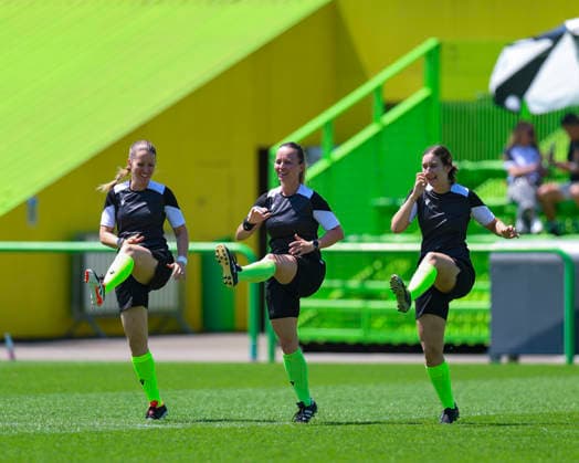 11.07.2026, SUI, Fussball, Frauen, Testspiel, Saison 2026 2027, FC Zürich vs. VfB Stuttgart Schiedsrichterinnen-Team Foto: Urs Ottiger IMAGO Zürich Sportzentrum Heerenschürli Zürich Switzerland *** July 11, 2026, SUI, Soccer, Women s, Friendly Match, 2026–2027 Season, FC Zurich vs. VfB Stuttgart, Referees, Team Photo by Urs Ottiger, IMAGO, Zurich Sports Center, Heerenschürli, Zurich, Switzerland