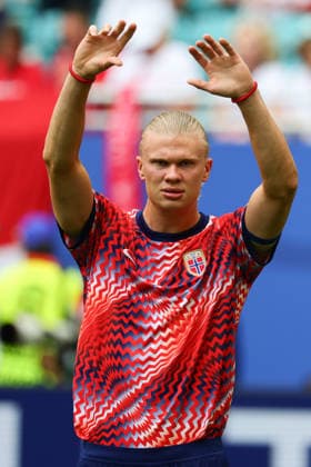 Erling Haaland of Norway reacts during warm up during the FIFA World Cup, WM, Weltmeisterschaft, Fussball 2026 Quarter Final match between Norway and England at the Hard Rock Stadium, Miami, USA on 11 July 2026. Copyright: xPeterxDovganx 45250029