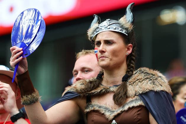 Viking during the FIFA World Cup, WM, Weltmeisterschaft, Fussball 2026 Quarter Final match between Norway and England at the Hard Rock Stadium, Miami, USA on 11 July 2026. Copyright: xPeterxDovganx 45250031
