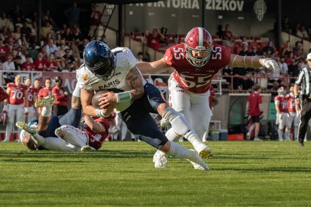 Martin MaÅ¡ek 55, Prague Lions after P1, Prague Lions vs Paris Musketeers, American Football, EUROPEAN FOOTBALL ALLIANCE (EFA), Week 9, 2026, 11.07.2026 Praha MÄ›stskÃ½ Stadion Czechia Copyright: xM51x