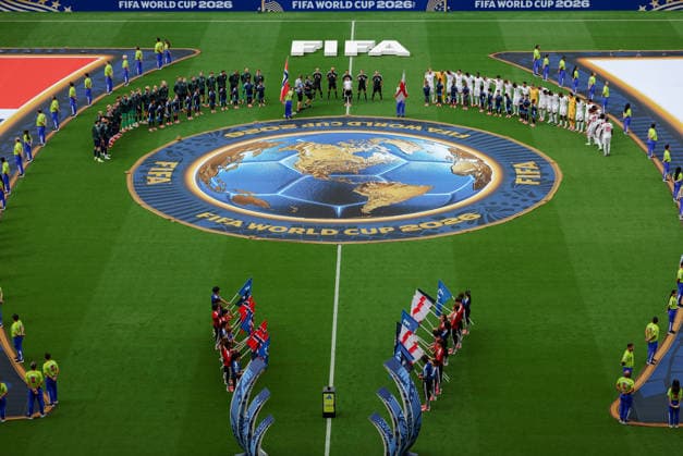 2026 FIFA World Cup, WM, Weltmeisterschaft, Fussball Quarter Final England v Norway Miami Stadium, Miami 11.07.2026 England players and Norway players 2026 FIFA World Cup Quarter Final England v Norway Miami Stadium, Miami 11.07.2026 Photograph By Marc Aspland The Times  Copyright: xMarcxAsplandx NINTCHDBPICT001094773873