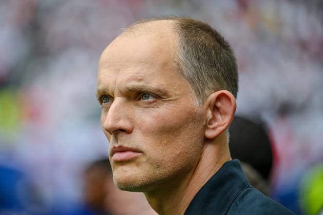 coach Thomas Tuchel (England) Looks on during the FIFA World Cup, WM, Weltmeisterschaft, Fussball 2026 Quarter Final match between Norway and England at Miami Stadium on July 11, 2026 in Miami Gardens, United States. (Photo by Harry Langer DeFodi Images) - *** Coach Thomas Tuchel of England looks on during the 2026 FIFA World Cup quarterfinal match between Norway and England at Miami Stadium on July 11, 2026, in Miami Gardens, United States. Photo by Harry Langer, DeFodi Images