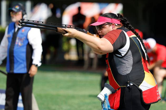 ISSF World Cup Shotgun Murche Kathrin of Germany shoots during the ISSF World Cup Shotgun day five at the Concaverde Shooting Range in Lonato del Garda, Italy, on July 11, 2026. Lonato del Garda Italy  Copyright: xRichardxMorganox originalFilename:morgano-issfworl260711_npc8Z.jpg