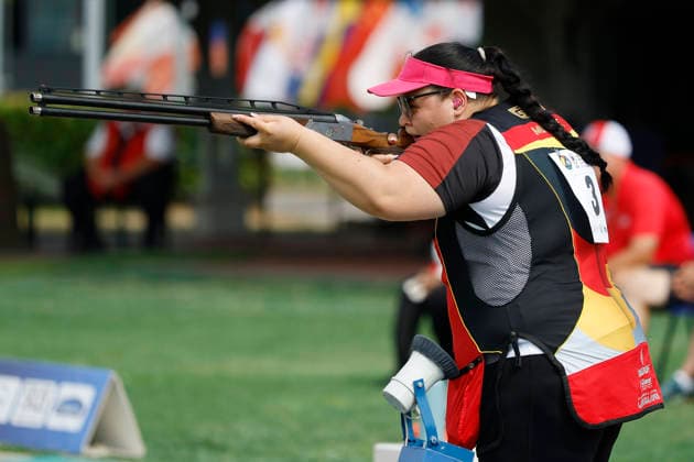 ISSF World Cup Shotgun Murche Kathrin of Germany shoots during the ISSF World Cup Shotgun day five at the Concaverde Shooting Range in Lonato del Garda, Italy, on July 11, 2026. Lonato del Garda Italy  Copyright: xRichardxMorganox originalFilename:morgano-issfworl260711_npCvO.jpg