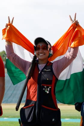 ISSF World Cup Shotgun Neeru Neeru of India celebrates winning a gold medal during the ISSF World Cup Shotgun on day five at the Concaverde Shooting Range in Lonato del Garda, Italy, on July 11, 2026. Lonato del Garda Italy  Copyright: xRichardxMorganox originalFilename:morgano-issfworl260711_npm4A.jpg