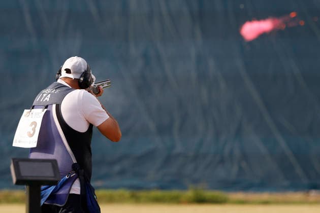 ISSF World Cup Shotgun Frasca Erminio of Italy shoots during the ISSF World Cup Shotgun day five at the Concaverde Shooting Range in Lonato del Garda, Italy, on July 11, 2026. Lonato del Garda Italy  Copyright: xRichardxMorganox originalFilename:morgano-issfworl260711_npD8C.jpg