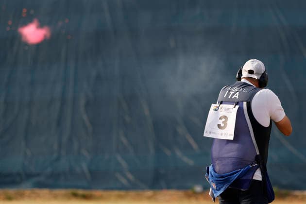 ISSF World Cup Shotgun Frasca Erminio of Italy shoots during the ISSF World Cup Shotgun day five at the Concaverde Shooting Range in Lonato del Garda, Italy, on July 11, 2026. Lonato del Garda Italy  Copyright: xRichardxMorganox originalFilename:morgano-issfworl260711_npOXo.jpg