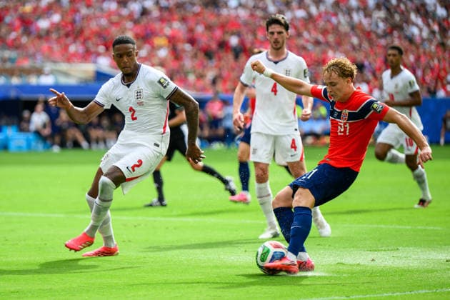 260711 Andreas Schjelderup of Norway scores 1-0 during the FIFA World Cup, WM, Weltmeisterschaft, Fussball 2026 quarter-final football match between Norway and England on July 11, 2026 in Miami. Photo: Jon Olav Nesvold BILDBYRAN COP 217 VG0992 bbeng fotboll football soccer fotball vm fotbolls-vm fotball-vm fotbolls-vm 2026 fifa world cup 2026 kvartfinale kvartsfinal quarterfinal quarter-final england norge norway *** July 11, 2026: Andreas Schjelderup of Norway scores 1-0 during the 2026 FIFA World Cup quarterfinal soccer match between Norway and England on July 11, 2026 in Miami. Photo by Jon Olav Nesvold, BILDBYRAN COP 217 VG0992 bbeng soccer football fotball World Cup soccer World Cup fotball World Cup soccer World Cup 2026 FIFA World Cup 2026 quarterfinal quarterfinal quarter final England Norway  Copyright: JONxOLAVxNESVOLD BB260711JE064