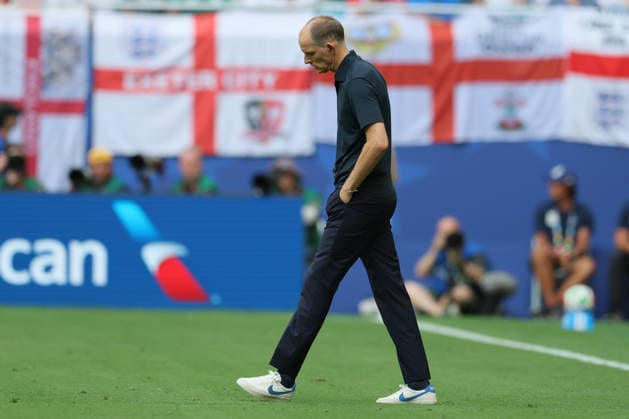 Norway v England: Quarter Final - FIFA World Cup, WM, Weltmeisterschaft, Fussball 2026 Thomas Tuchel, Head coach of England looks dejected during the FIFA World Cup 2026 Quarter Final match between Norway and England at Miami Stadium on July 11, 2026 in Miami Gardens, United States. Miami Gardens Miami Stadium FL United States Copyright: xAllstarxPicturexLibraryxLtdx