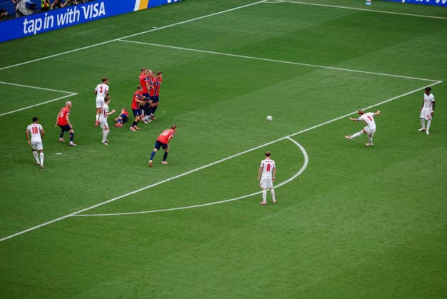 2026 FIFA World Cup, WM, Weltmeisterschaft, Fussball Quarter Final England v Norway Miami Stadium, Miami 11.07.2026 Harry Kane of England free kick 2026 FIFA World Cup Quarter Final England v Norway Miami Stadium, Miami 11.07.2026 Photograph By Marc Aspland The Times  Copyright: xMarcxAsplandx NINTCHDBPICT001094779938