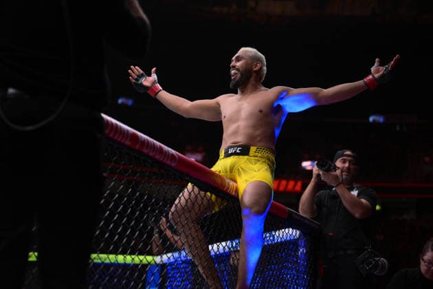 July 11, 2026, Las Vegas, Nevada, USA: RYAN GANDRA defeated ZACHARY REESE by KO (strikes) at 1:15 of Round 1 during UFC 329 at the T-Mobile Arena in Las Vegas. UFC 329: Ryan Gandra Defeated Zachary Reese..  - ZUMAo117 20260711_zsp_o117_029 Copyright: xMikaelxOnax