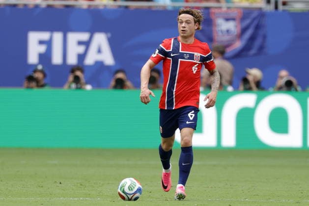 FIFA World Cup, WM, Weltmeisterschaft, Fussball 2026 quarterfinals - Norway vs England Patrick Berg of Norway in action during the FIFA World Cup 2026 quarterfinals match Norway against England, in Miami, Florida, USA, 11 July 2026. MIAMI United States  Copyright: xSHAWNxTHEWx
