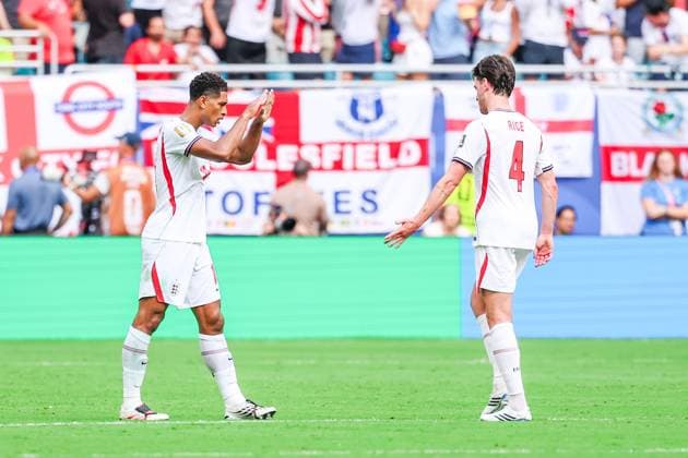 RECORD DATE NOT STATED FIFA World Cup, WM, Weltmeisterschaft, Fussball 2026 - Quarterfinals - Norway v England Jude Bellingham player of England celebrates his goal during the FIFA World Cup quarterfinal match between Norway and England, at Miami Stadium, in Florida, United States, on Saturday, July 11, 2026.(Foto: William Volcov Brazil Photo Press IMAGO) Sports Miami FL United States Copyright: xWILLIAMxVOLCOVx
