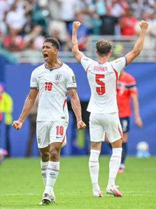 Jude Bellingham (England) celebrates after scoring his team s first goal during the FIFA World Cup, WM, Weltmeisterschaft, Fussball 2026 Quarter Final match between Norway and England at Miami Stadium on July 11, 2026 in Miami Gardens, United States. (Photo by Harry Langer DeFodi Images) - *** Jude Bellingham of England celebrates after scoring his team s first goal during the 2026 FIFA World Cup quarterfinal match between Norway and England at Miami Stadium on July 11, 2026, in Miami Gardens, United States. Photo by Harry Langer, DeFodi Images