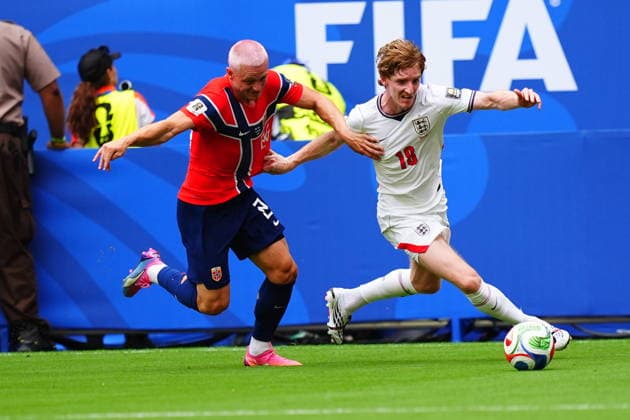 Norway v England - FIFA World Cup, WM, Weltmeisterschaft, Fussball 2026 - Quarter Finals MIAMI GARDENS, FLORIDA - JULY 11: Anthony Gordon (18) of England in action during the 2026 FIFA World Cup quarterfinal match between Norway and England at Miami Stadium in Miami Gardens, Florida, United States, on July 11, 2026. Evrim Aydin Anadolu Florida United States. Editorial use only. Please get in touch for any other usage.  Copyright: x2026xAnadoluxEvrimxAydinx