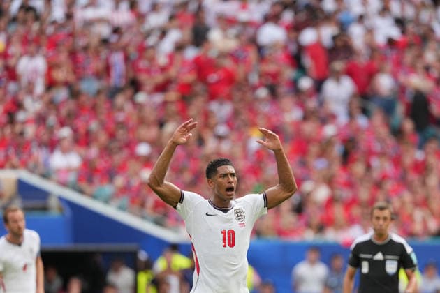 Jude Bellingham of England celebrates a goal during a 2026 FIFA World Cup, WM, Weltmeisterschaft, Fussball quarterfinal match between Norway and England at Hard Rock stadium in Miami, United States, 11 July 2026. FIFA World Cup 2026 - quarterfinal - Norway vs. England !ACHTUNG: NUR REDAKTIONELLE NUTZUNG!  Copyright: xOctavioxGuzmánx GR6038 20260711-55020870193_1