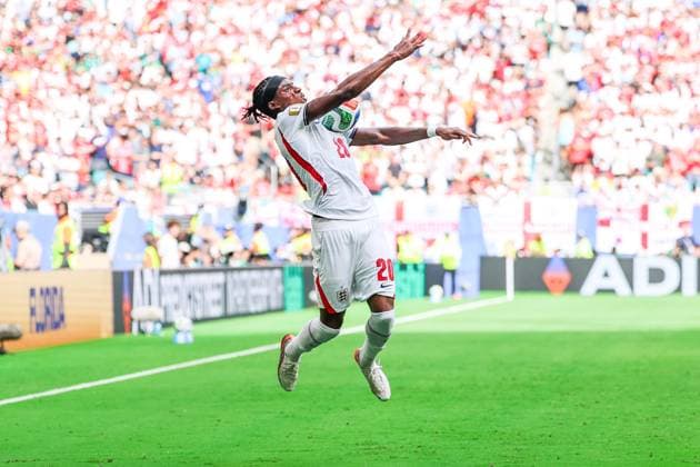 RECORD DATE NOT STATED FIFA World Cup, WM, Weltmeisterschaft, Fussball 2026 - Quarterfinals - Norway v England Noni Madueke player of England during the FIFA World Cup quarterfinal match between Norway and England, at Miami Stadium, in Florida, United States, on Saturday, July 11, 2026.(Foto: William Volcov Brazil Photo Press IMAGO) Sports Miami FL United States Copyright: xWILLIAMxVOLCOVx
