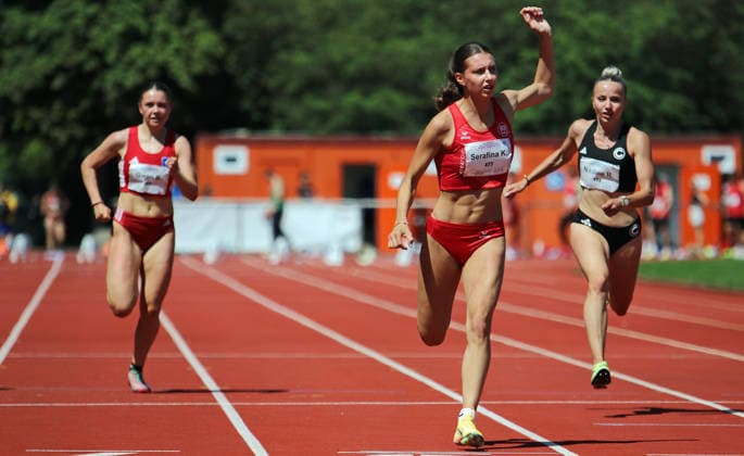 Norddeutsche Leichtathletik-Meisterschaften in Bremen: Serafina Kempf (LG Wilhelmshaven) im Halbfinale über 100 Meter. *** North German Track and Field Championships in Bremen: Serafina Kempf of LG Wilhelmshaven Advances to the 100-Meter Semifinals