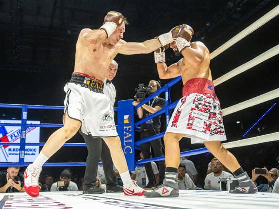 Felix Sturm mit einer Geraden, Felix Sturm vs. Granit Stein , Boxen, One last dance, 11.07.2026 Felix Sturm vs. Granit Stein , Boxen, One last dance, 11.07.2026 Stuttgart *** Felix Sturm with a straight punch, Felix Sturm vs. Granit Stein, Boxing, One Last Dance, July 11, 2026 Felix Sturm vs. Granit Stein, Boxing, One Last Dance, July 11, 2026 Stuttgart Copyright: xMichaelxSchmidt Eibner-Pressefotx EP_MST