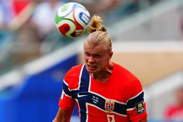 Norway v England - FIFA World Cup, WM, Weltmeisterschaft, Fussball 2026 - Quarter Finals MIAMI GARDENS, FLORIDA - JULY 11: Erling Haaland (9) of Norway in action during the 2026 FIFA World Cup quarterfinal match between Norway and England at Miami Stadium in Miami Gardens, Florida, United States, on July 11, 2026. Evrim Aydin Anadolu Florida United States. Editorial use only. Please get in touch for any other usage.  Copyright: x2026xAnadoluxEvrimxAydinx