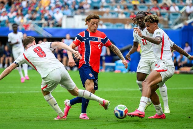260711 Patrick Berg of Norway during the FIFA World Cup, WM, Weltmeisterschaft, Fussball 2026 quarter-final football match between Norway and England on July 11, 2026 in Miami. Photo: Jon Olav Nesvold BILDBYRAN COP 217 VG0992 bbeng fotboll football soccer fotball vm fotbolls-vm fotball-vm fotbolls-vm 2026 fifa world cup 2026 kvartfinale kvartsfinal quarterfinal quarter-final england norge norway *** July 11, 2026: Patrick Berg of Norway during the 2026 FIFA World Cup quarterfinal soccer match between Norway and England on July 11, 2026 in Miami. Photo by Jon Olav Nesvold, BILDBYRAN COP 217 VG0992 bbeng soccer football fotball World Cup soccer World Cup 2026 FIFA World Cup 2026 quarterfinal quarterfinal quarter final England Norway  Copyright: JONxOLAVxNESVOLD BB260711JE095