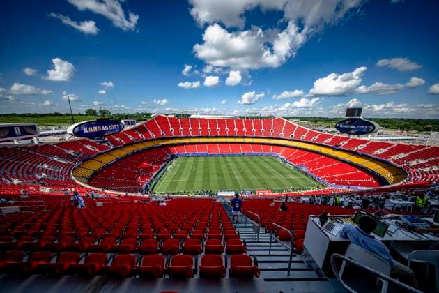 KANSAS CITY - Stadium view from the stands during the 2026 World Cup match between Argentina and Switzerland at Arrowhead Stadium on July 11, 2026, in Kansas City, United States. (Photo by Stefan Koops EYE4IMAGES DeFodi Images) - *** KANSAS CITY: A view of the stadium from the stands during the 2026 World Cup match between Argentina and Switzerland at Arrowhead Stadium on July 11, 2026, in Kansas City, United States. Photo by Stefan Koops, EYE4IMAGES, DeFodi Images
