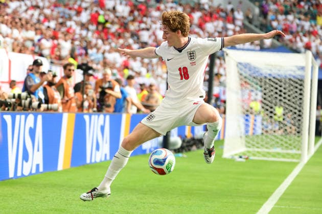 Anthony Gordon of England tries to controls the ball during the FIFA World Cup, WM, Weltmeisterschaft, Fussball 2026 Quarter Final match between Norway and England at the Hard Rock Stadium, Miami, USA on 11 July 2026. Copyright: xPeterxDovganx 45250068