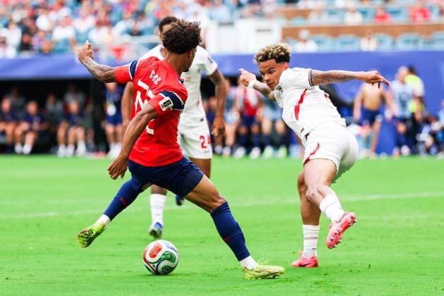 RECORD DATE NOT STATED FIFA World Cup, WM, Weltmeisterschaft, Fussball 2026 - Quarterfinals - Norway v England Oscar Bobb player of Norway during the FIFA World Cup quarterfinal match between Norway and England, at Miami Stadium, in Florida, United States, on Saturday, July 11, 2026.(Foto: William Volcov Brazil Photo Press IMAGO) Sports Miami FL United States Copyright: xWILLIAMxVOLCOVx