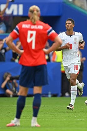 July 11, 2026, Miami, Florida, United States: Jude Bellingham of England celebrates after scoring the first goal of his team during the match between Norway and England for the quarterfinals of the FIFA World Cup, WM, Weltmeisterschaft, Fussball 2026 at Miami Stadium (Hard Rock Stadium) in Miami, Florida, United States on July 11, 2026. Photo: DiaEsportivo FIFA World Cup 2026, Norway Vs England, Miami, United States  - ZUMAh208 20260711_zsp_h208_043 Copyright: xHeulerxAndreyx