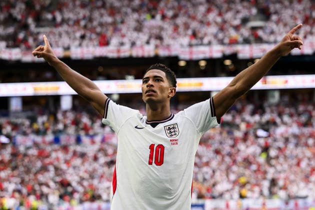 Norway v England - FIFA World Cup, WM, Weltmeisterschaft, Fussball 2026 Jude Bellingham of England celebrates after scoring a goal during the FIFA World Cup 2026 quarter final football match between Norway and England. Miami Gardens United States Copyright: xNicolòxCampox