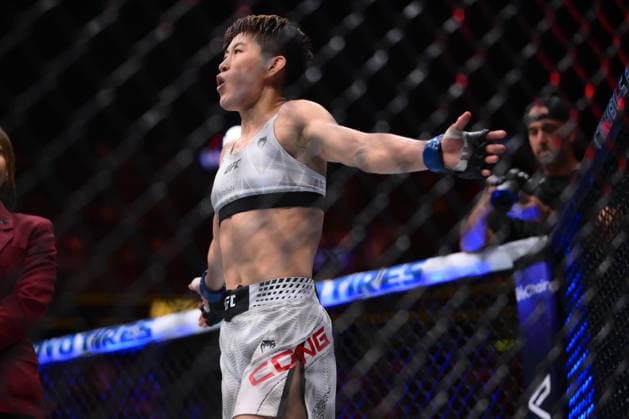 July 11, 2026, Las Vegas, Nevada, USA: WANG CONG defeated TRACY CORTEZ by unanimous decision (29-27, 29-27, 29-27) during UFC 329 at the T-Mobile Arena in Las Vegas. UFC 329: Wang Cong Defeated Tracy Cortez By Unanimous Decision  - ZUMAo117 20260711_zsp_o117_036 Copyright: xMikaelxOnax