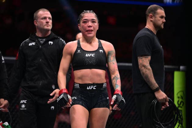 July 11, 2026, Las Vegas, Nevada, USA: WANG CONG defeated TRACY CORTEZ by unanimous decision (29-27, 29-27, 29-27) during UFC 329 at the T-Mobile Arena in Las Vegas. Las Vegas USA - ZUMAo117 20260711_zsp_o117_034 Copyright: xMikaelxOnax