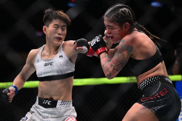 July 11, 2026, Las Vegas, Nevada, USA: WANG CONG defeated TRACY CORTEZ by unanimous decision (29-27, 29-27, 29-27) during UFC 329 at the T-Mobile Arena in Las Vegas. Las Vegas USA - ZUMAo117 20260711_zsp_o117_035 Copyright: xMikaelxOnax