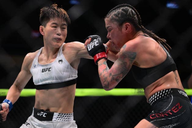 July 11, 2026, Las Vegas, Nevada, USA: WANG CONG defeated TRACY CORTEZ by unanimous decision (29-27, 29-27, 29-27) during UFC 329 at the T-Mobile Arena in Las Vegas. Las Vegas USA - ZUMAo117 20260711_zsp_o117_037 Copyright: xMikaelxOnax