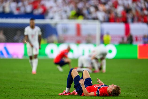 260711 Marcus Holmgren Pedersen of Norway looks dejected after the FIFA World Cup, WM, Weltmeisterschaft, Fussball 2026 quarter-final football match between Norway and England on July 11, 2026 in Miami. Photo: Jon Olav Nesvold BILDBYRAN COP 217 VG0992 bbeng fotboll football soccer fotball vm fotbolls-vm fotball-vm fotbolls-vm 2026 fifa world cup 2026 kvartfinale kvartsfinal quarterfinal quarter-final england norge norway depp *** July 11, 2026: Marcus Holmgren Pedersen of Norway looks dejected after the 2026 FIFA World Cup quarterfinal soccer match between Norway and England on July 11, 2026 in Miami. Photo by Jon Olav Nesvold, BILDBYRAN COP 217 VG0992 bbeng soccer football fotball World Cup 2026 FIFA World Cup 2026 quarterfinal quarterfinal quarter final England Norway depp  Copyright: JONxOLAVxNESVOLD BB260711JE142