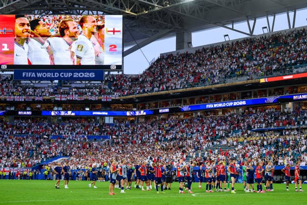 260711 Players of Norway after the FIFA World Cup, WM, Weltmeisterschaft, Fussball 2026 quarter-final football match between Norway and England on July 11, 2026 in Miami. Photo: Jon Olav Nesvold BILDBYRAN COP 217 VG0992 bbeng fotboll football soccer fotball vm fotbolls-vm fotball-vm fotbolls-vm 2026 fifa world cup 2026 kvartfinale kvartsfinal quarterfinal quarter-final england norge norway depp *** July 11, 2026: Norwegian players after the 2026 FIFA World Cup quarterfinal soccer match between Norway and England on July 11, 2026 in Miami. Photo by Jon Olav Nesvold, BILDBYRAN COP 217 VG0992 bbeng soccer football fotball World Cup soccer World Cup fotball World Cup soccer World Cup 2026 FIFA World Cup 2026 quarterfinal quarterfinal quarter final England Norway depp  Copyright: JONxOLAVxNESVOLD BB260711JE154
