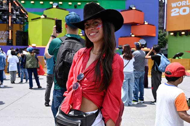 Norway v England FIFA Fan Festival - FIFA World Cup, WM, Weltmeisterschaft, Fussball 2026 A Norway football fan attends the FIFA World Cup Fan Festival in Mexico City to watch the FIFA World Cup 2026 quarter-final match between England and Norway on a giant screen on July 11, 2026, in Mexico City, Mexico. (Photo by Carlos Tischler Eyepix Group) Copyright: xCarlosxTischler EyepixxGroupx CT_11072026_192699