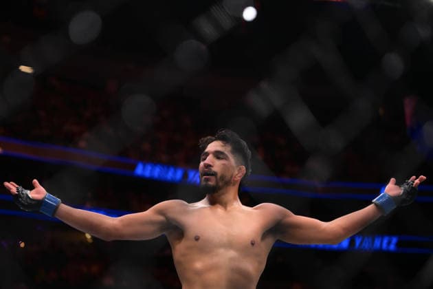 July 11, 2026, Las Vegas, Nevada, USA: ADRIAN YANEZ (C) defeated CODY GARBRANDT (not in picture) by TKO (strikes) at 2:47 of Round 1 during UFC 329 at the T-Mobile Arena in Las Vegas. UFC 329: Adrian Yanez Defeated Cody Garbrandt By TKO  - ZUMAo117 20260711_zsp_o117_049 Copyright: xMikaelxOnax