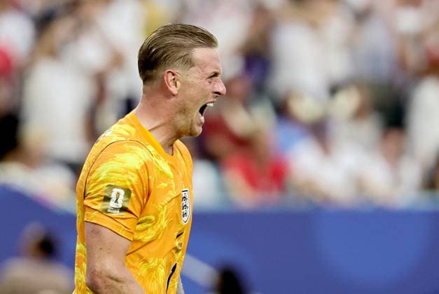FIFA World Cup, WM, Weltmeisterschaft, Fussball 2026 quarterfinals - Norway vs England Goalkeeper Jordan Pickford of England celebrates after the FIFA World Cup 2026 quarterfinals match Norway against England, in Miami, USA, 11 July 2026. England won 2-1. MIAMI United States  Copyright: xRONALDxWITTEKx