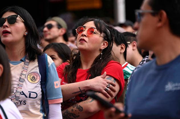 Norway v England FIFA Fan Festival - FIFA World Cup, WM, Weltmeisterschaft, Fussball 2026 A Norway football fan watches the FIFA World Cup 2026 quarter-final match between England and Norway on a giant screen at the FIFA World Cup Fan Festival in Mexico City on July 11, 2026, in Mexico City, Mexico. (Photo by Carlos Tischler Eyepix Group) Copyright: xCarlosxTischler EyepixxGroupx CT_11072026_192724